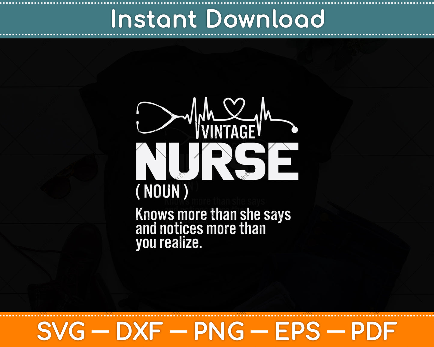 Vintage Nurse Definition Svg Png Dxf Digital Cutting File
