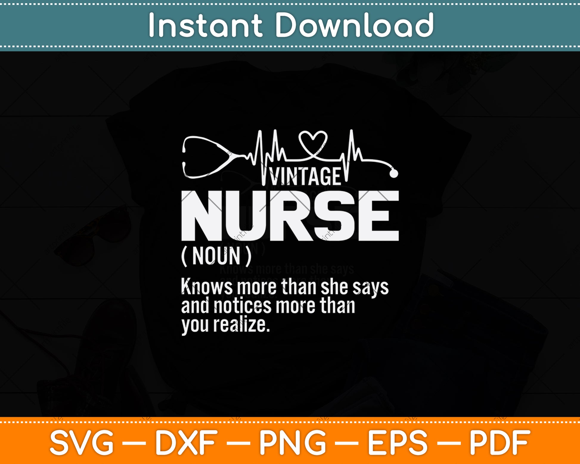 Vintage Nurse Definition Svg Png Dxf Digital Cutting File