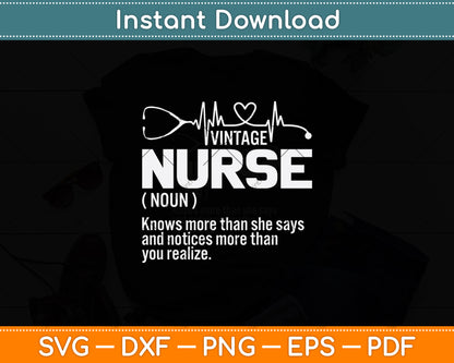 Vintage Nurse Definition Svg Png Dxf Digital Cutting File