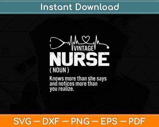 Vintage Nurse Definition Svg Png Dxf Digital Cutting File