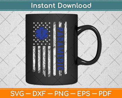 Vintage Paramedic American Flag 4th Of July Svg Digital Cutting File