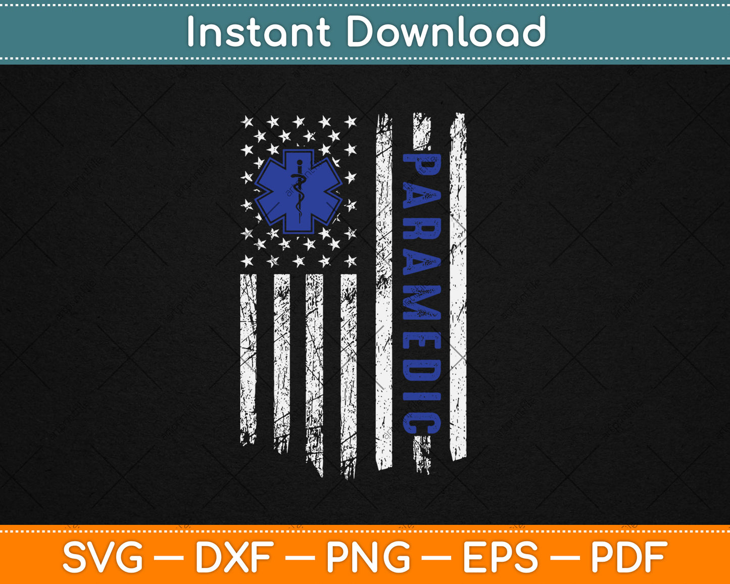 Vintage Paramedic American Flag 4th Of July Svg Digital Cutting File