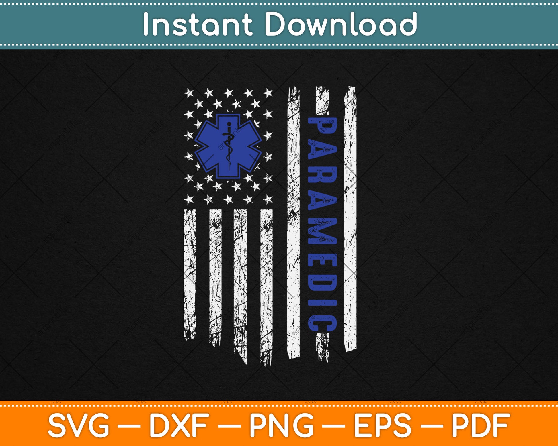 Vintage Paramedic American Flag 4th Of July Svg Digital Cutting File