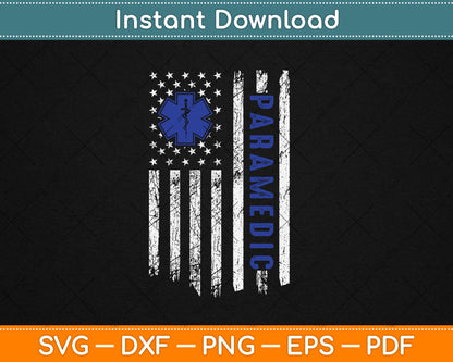 Vintage Paramedic American Flag 4th Of July Svg Digital Cutting File