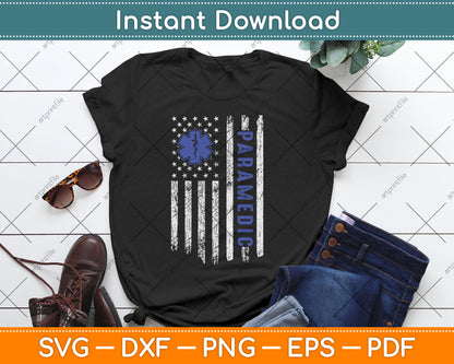 Vintage Paramedic American Flag 4th Of July Svg Digital Cutting File