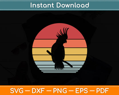 Vintage Parrot Bird Distressed Retro Style Svg Digital Cutting File