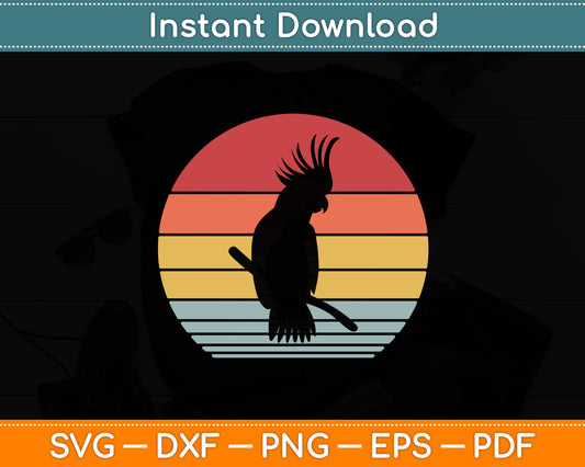 Vintage Parrot Bird Distressed Retro Style Svg Digital Cutting File