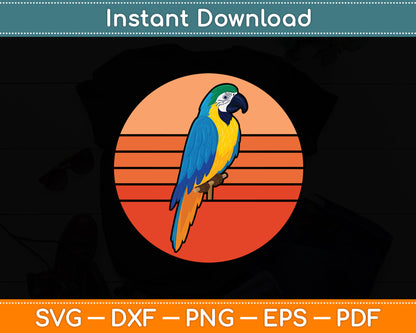 Vintage Parrot Retro Style Parrot Lover Svg Digital Cutting File