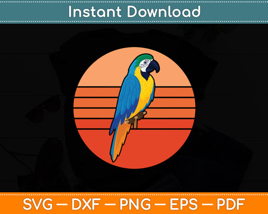 Vintage Parrot Retro Style Parrot Lover Svg Digital Cutting File