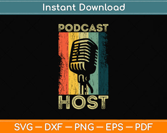 Vintage Podcaster Hosting Svg Png Dxf Digital Cutting File