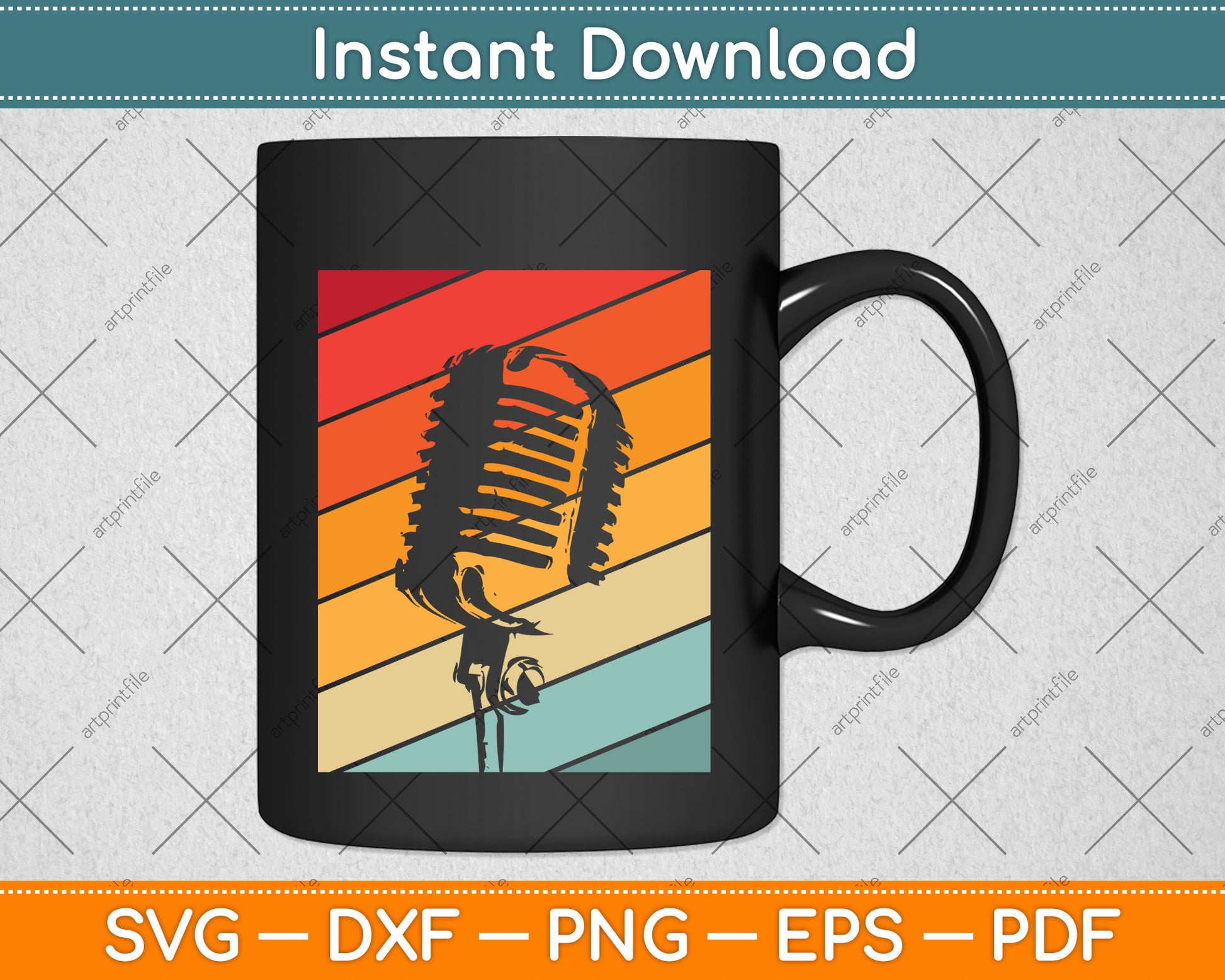Vintage Podcasting Svg Png Dxf Digital Cutting File