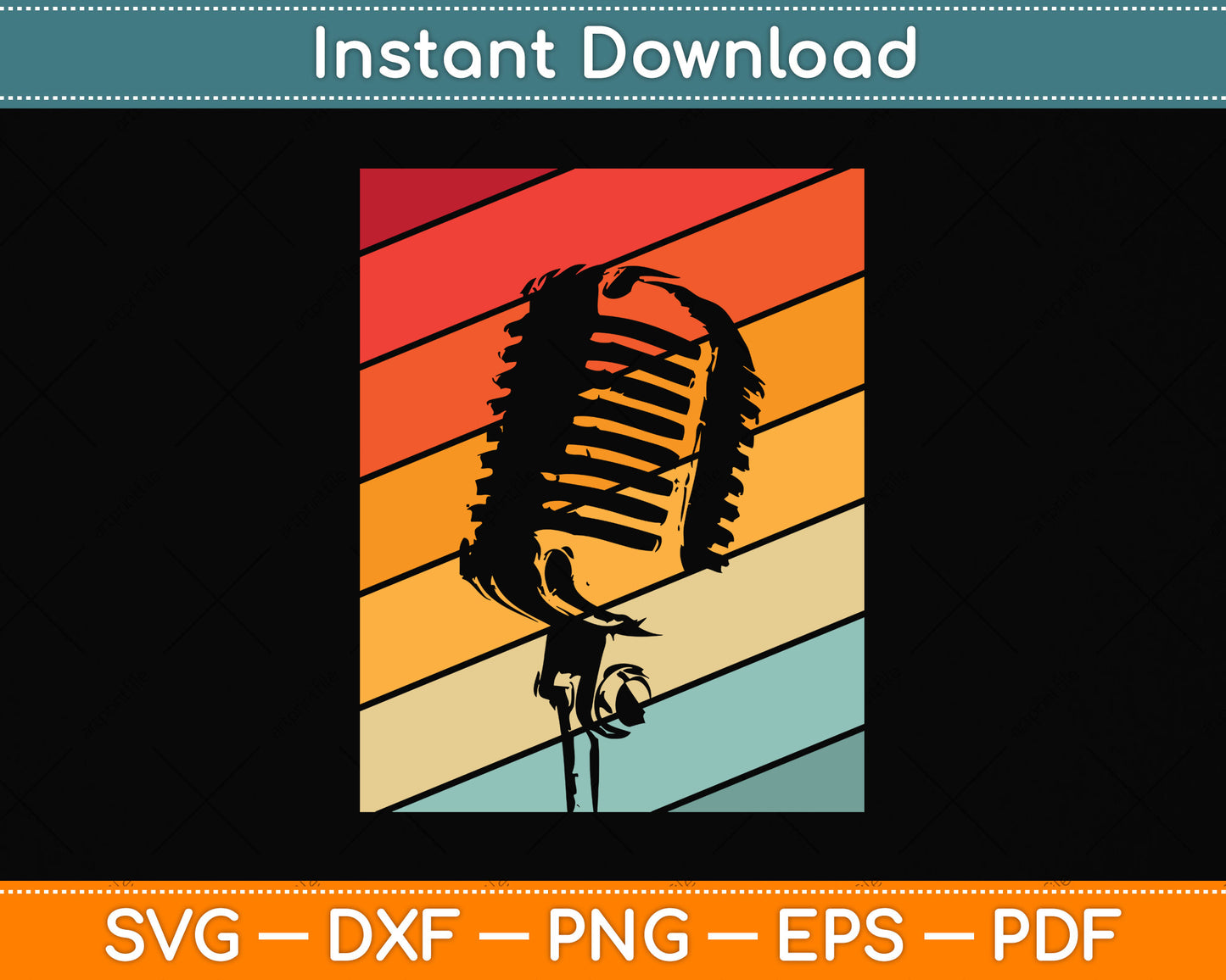 Vintage Podcasting Svg Png Dxf Digital Cutting File