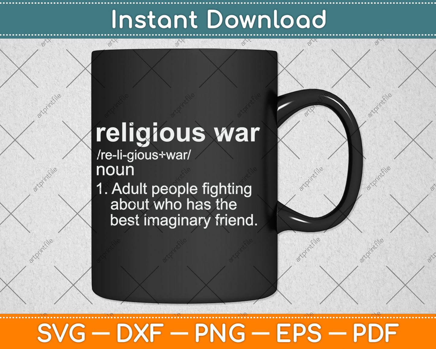 Vintage Religious War Definition Anti-religious Activist Svg Design Digital Cutting File