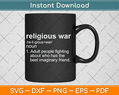 Vintage Religious War Definition Anti-religious Activist Svg Design Digital Cutting File