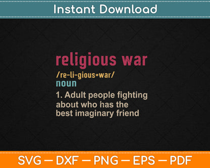 Vintage Religious War Definition Anti-religious Activist Svg Digital Cutting File