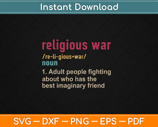 Vintage Religious War Definition Anti-religious Activist Svg Digital Cutting File