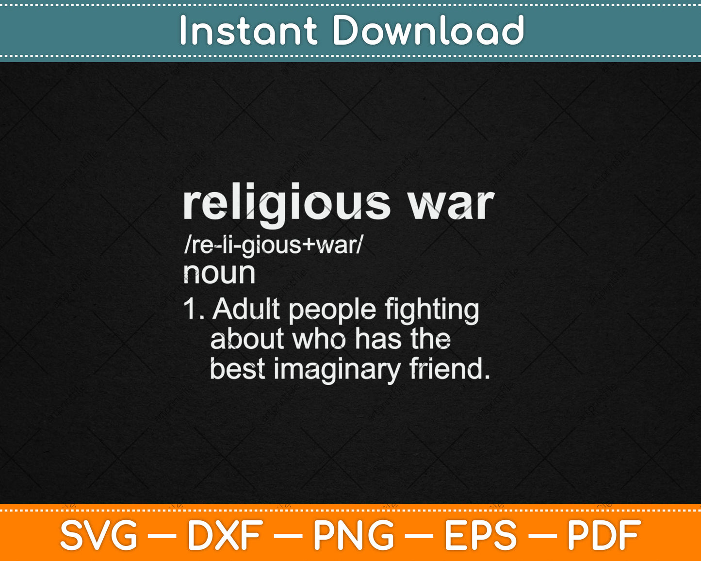 Vintage Religious War Definition Anti-religious Activist Svg Design Digital Cutting File