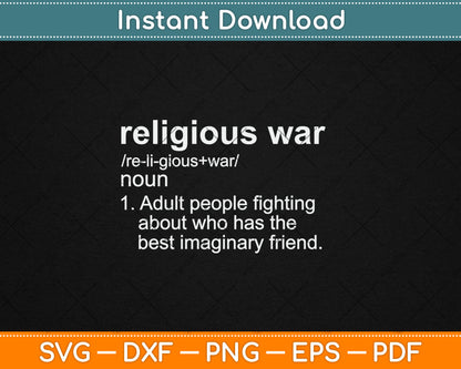Vintage Religious War Definition Anti-religious Activist Svg Design Digital Cutting File