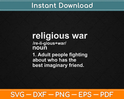 Vintage Religious War Definition Anti-religious Svg Digital Cutting File