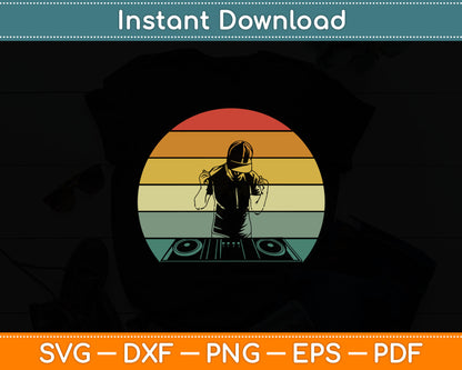 Vintage Retro DJ Disc Jockey DJ gift Music Lover Svg Digital Cutting File