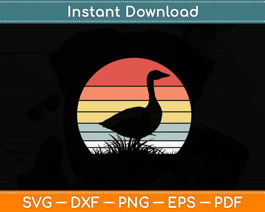 Vintage Retro Goose Duck Svg Png Dxf Digital Cutting File