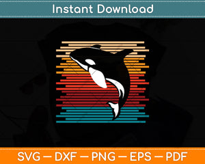 Vintage Retro Killer Whale Svg Digital Cutting File