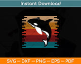 Vintage Retro Killer Whale Svg Digital Cutting File