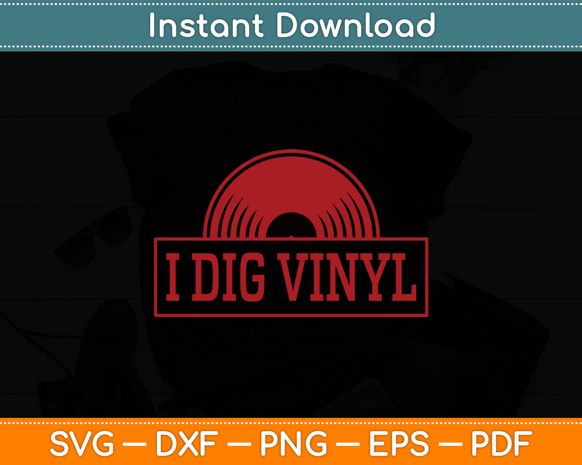 Vintage Retro Old School Music DJ Svg Digital Cutting File
