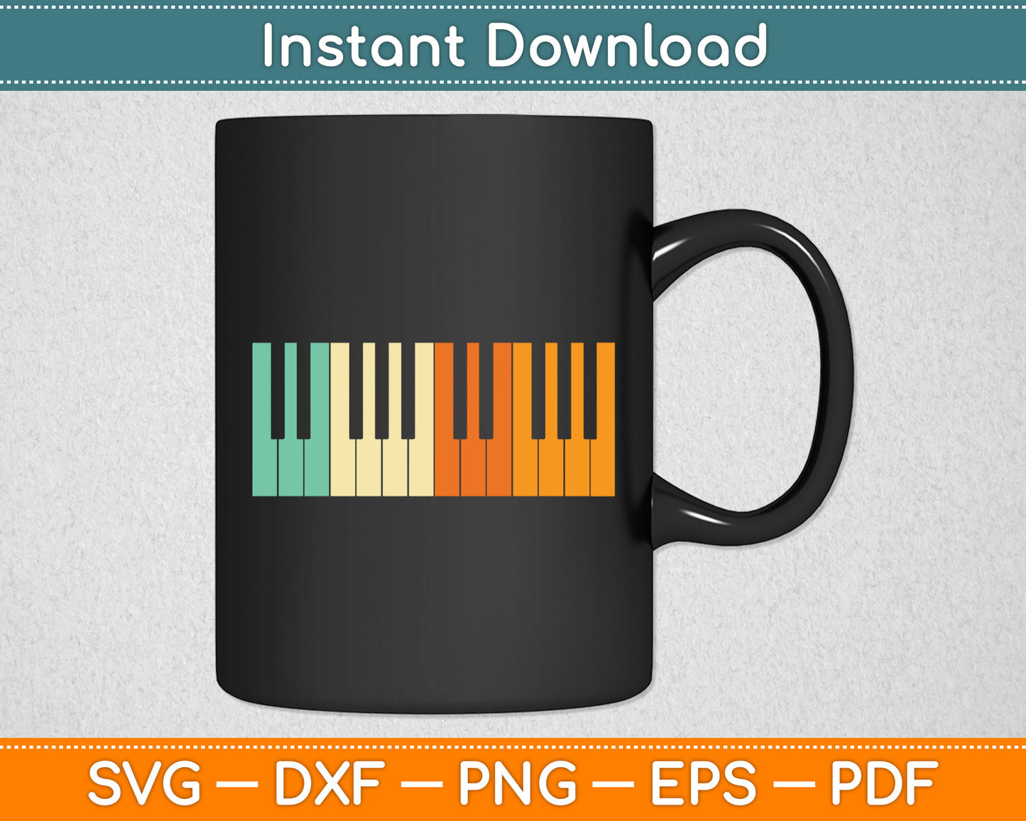 Vintage Retro Piano Musician Piano Player Svg Digital Cutting File