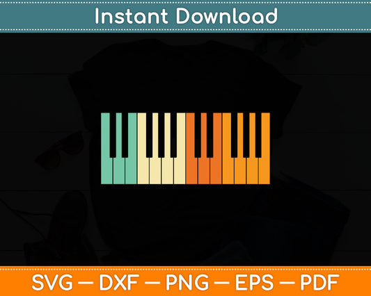 Vintage Retro Piano Musician Piano Player Svg Digital Cutting File