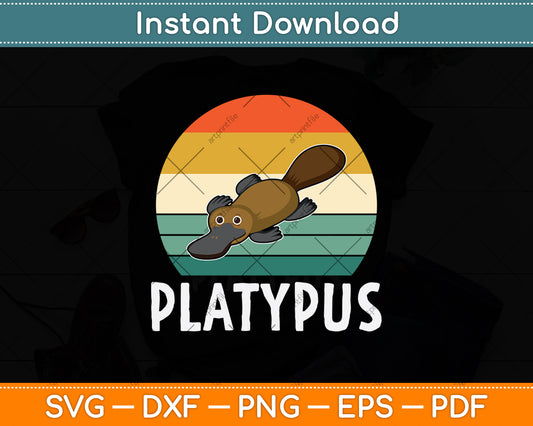 Vintage Retro Platypus Svg Png Dxf Digital Cutting File