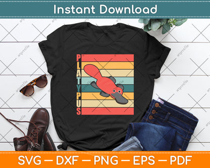 Vintage Retro Platypus Svg Png Dxf Digital Cutting File