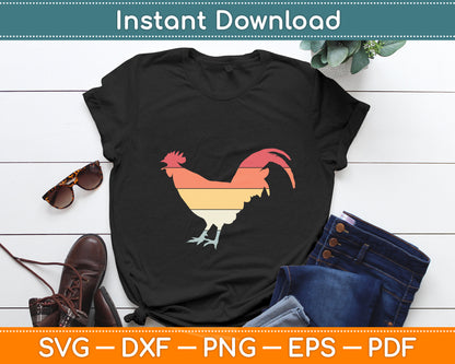 Vintage Retro Rooster Chickens Funny Svg Png Dxf Digital Cutting File