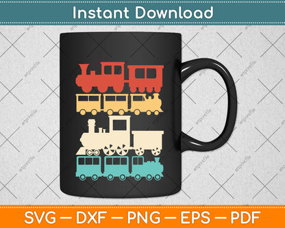 Vintage Retro Steam Train Lover Svg Png Dxf Digital Cutting File