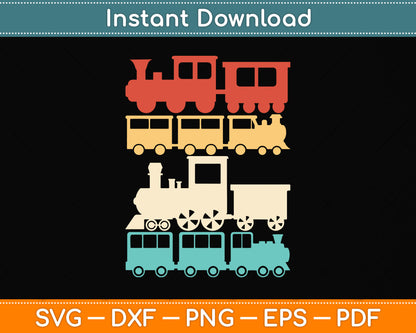 Vintage Retro Steam Train Lover Svg Png Dxf Digital Cutting File