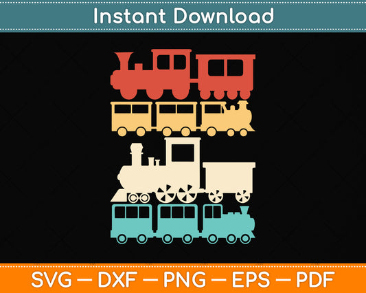Vintage Retro Steam Train Lover Svg Png Dxf Digital Cutting File