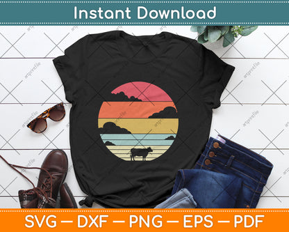Vintage Retro Style Cow Svg Digital Cutting File