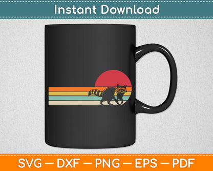 Vintage Retro Style Raccoon Svg Design Digital Cutting File