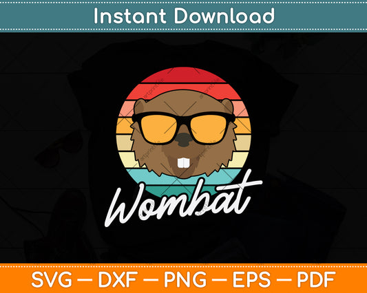 Vintage Retro Sunglasses Wombat Svg Png Dxf Digital Cutting File