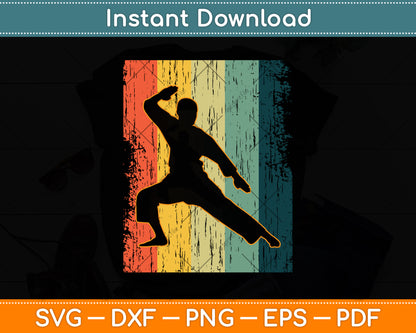 Vintage Retro Taekwondo Karate Svg Png Dxf Digital Cutting File