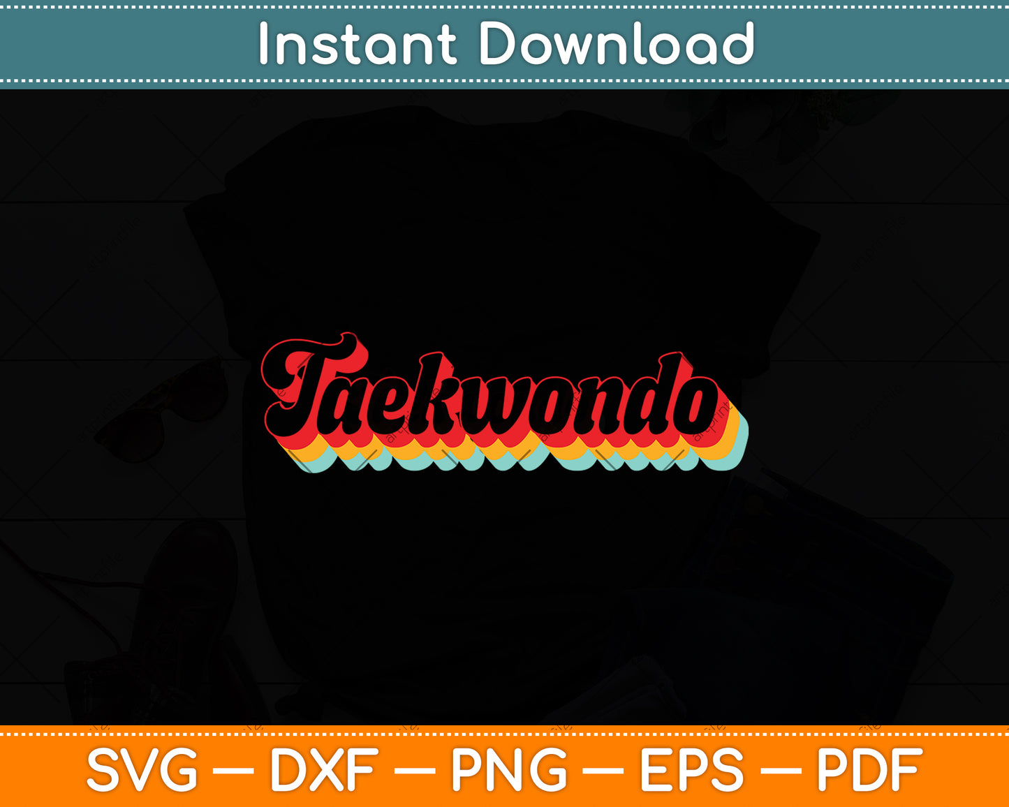 Vintage Retro Taekwondo Svg Png Dxf Digital Cutting File