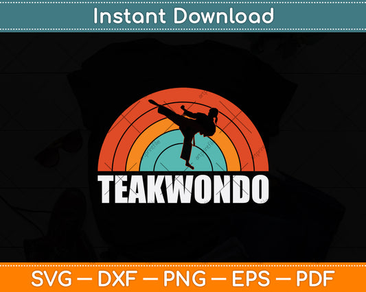 Vintage Retro Taekwondo Svg Png Dxf Digital Cutting File