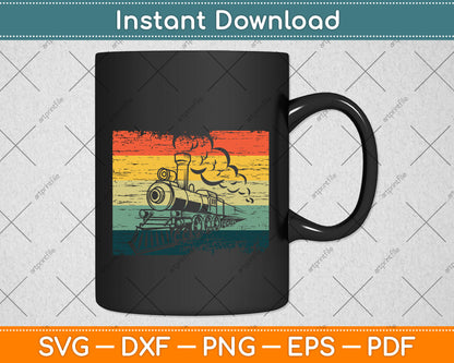 Vintage Retro Train Svg Png Dxf Digital Cutting File