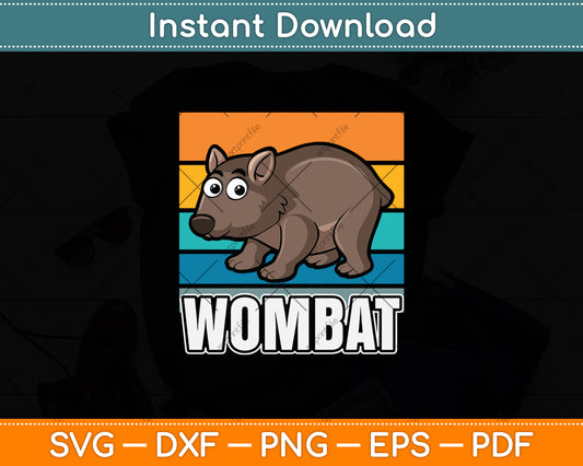 Vintage Retro Wombat Vintage Retro Wombat Svg Png Dxf Digital Cutting File
