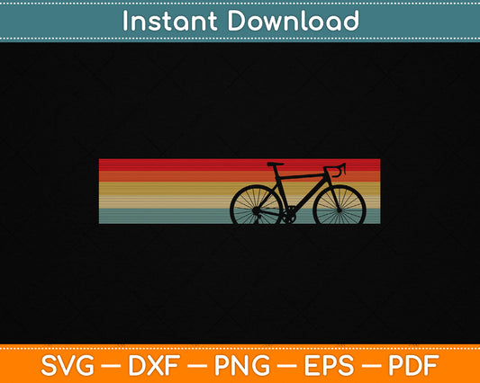 Vintage Road Bike Fixie Bicycle Road Cyclist Retro Cycling SVG Digital Cutting File