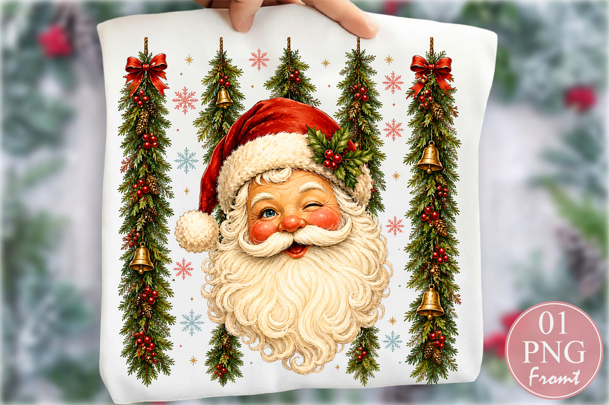 Vintage Santa Claus Christmas PNG Festive Holiday Clipart