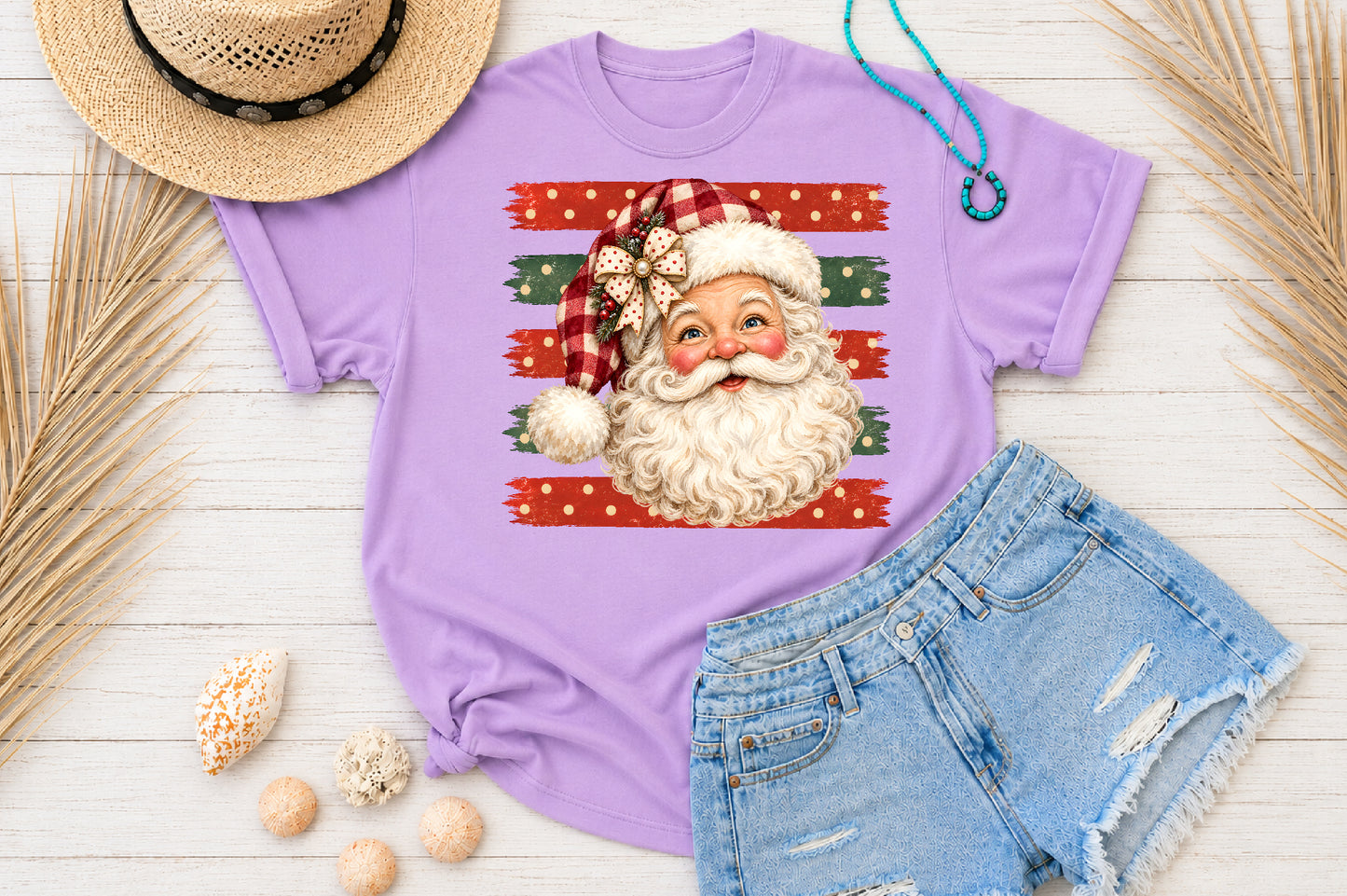 Cute Vintage Santa Claus Christmas PNG Retro Holiday Sublimation Design