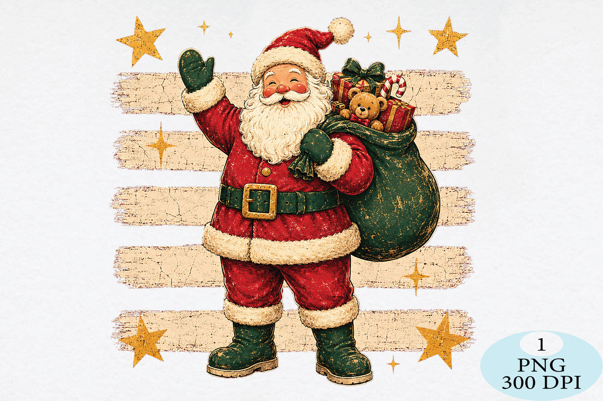 Vintage Santa Claus Christmas PNG