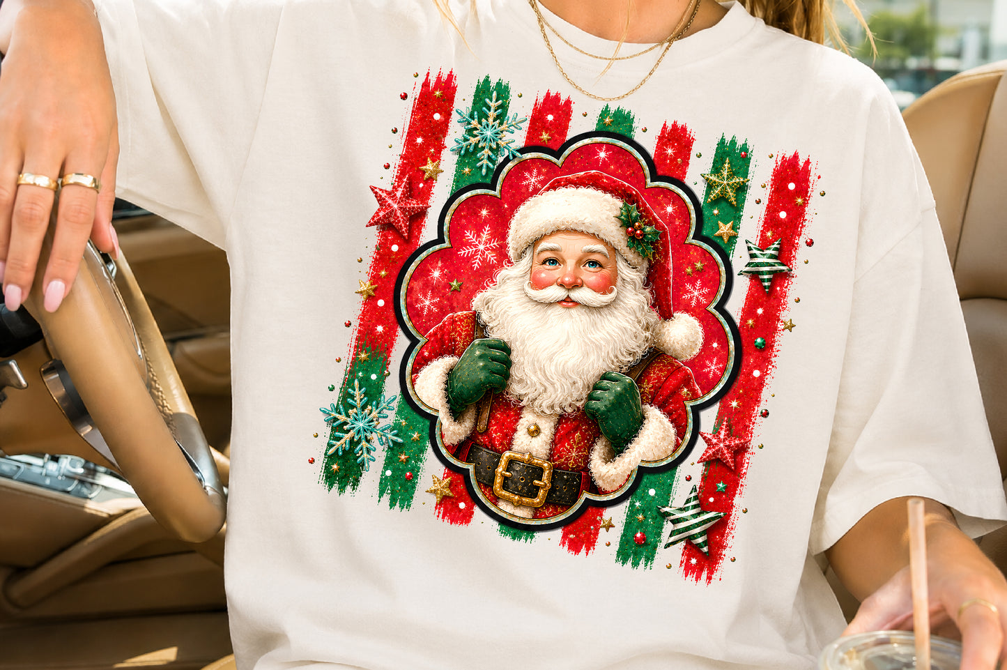 Vintage Santa Claus PNG Christmas Sublimation Design Retro Santa Holiday PNG