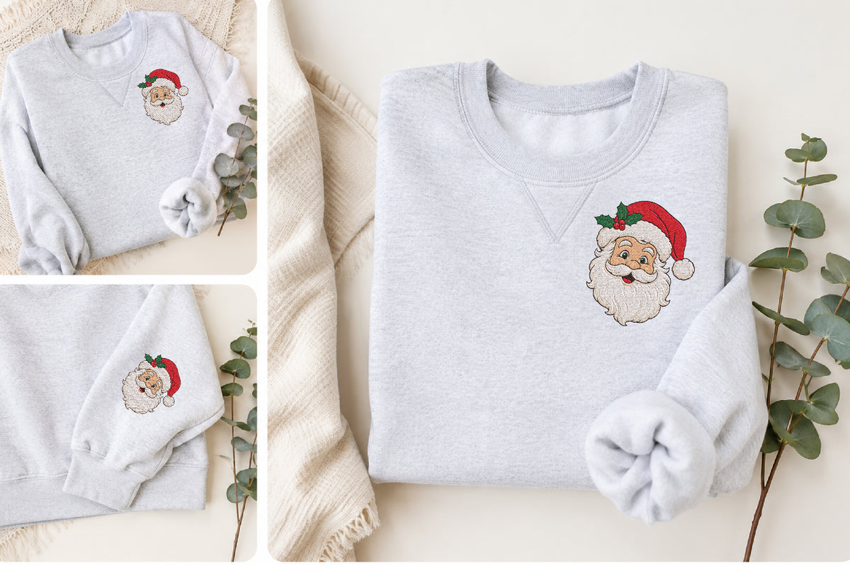 Vintage Santa Embroidery Design